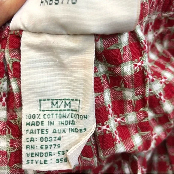 Vintage 90s Northern Reflections Pull On Gingham Flower Print Shorts M - Picture 5 of 10